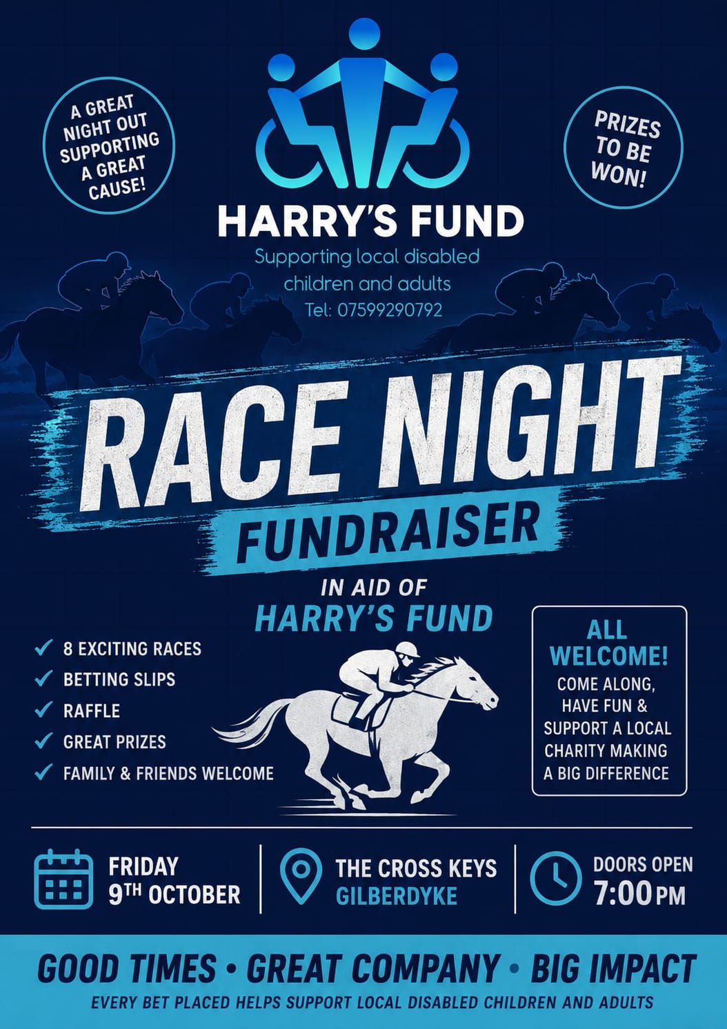 Harry's Fund Race Night Fundraiser on Friday 9 October 2026